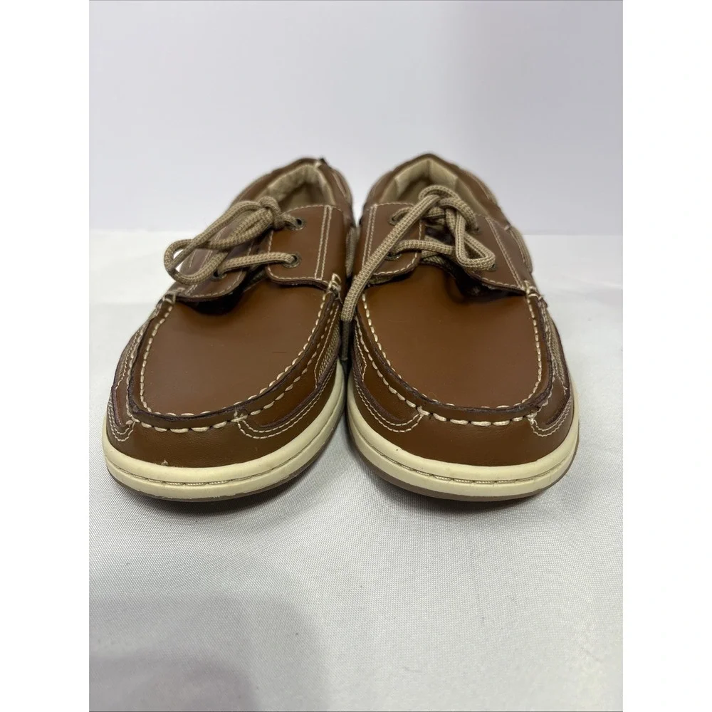 Margaritaville Anchor Men's 9.5 Brown Leather Boat Shoes Casual Nautical Loafers